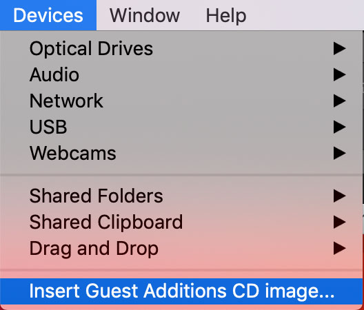 Insert the VirtualBox Guest Additions CD Image for Ubuntu 18.04